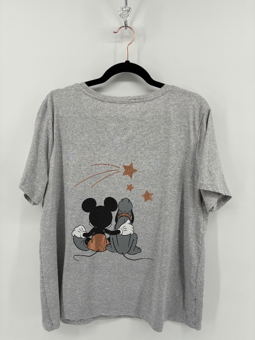 Disney Gray Mickey Mouse & Pluto Pajama Top